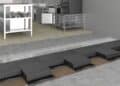 La solution Foamglas T4+ permet d'isoler les locaux PO4S sous les chapes. [©Foamglas]